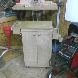 Drill press cabinet/mobile workstation