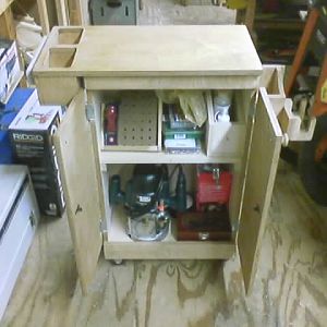 Drill press cabinet/mobile workstation