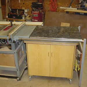 My tablesaw and rolling storage cabinet