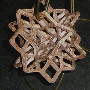 3-D snowflake - walnut