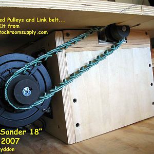Balanced pulleys and Link belt = smooth operation.