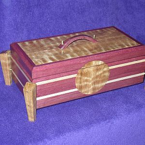 Purpleheart and curly Red Oak keepsake box