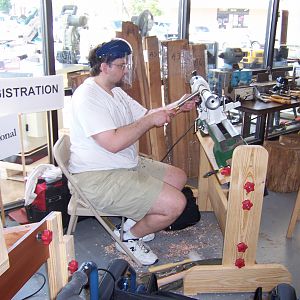 Showing off the new lathe bench