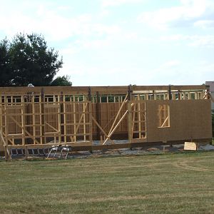 Sheathing going up