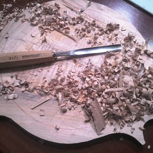 Carving the back...