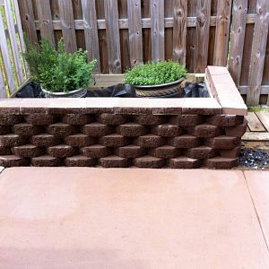 Planter box with stone face finished