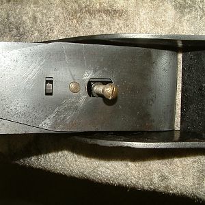 Iron and chip breaker sitting on the frog