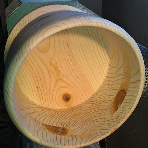 Pine Bowl with large foot (Step Dads turning)