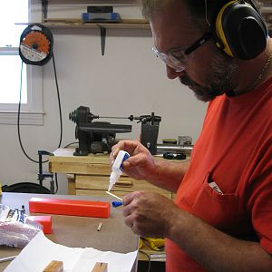 Glueing the tubes.