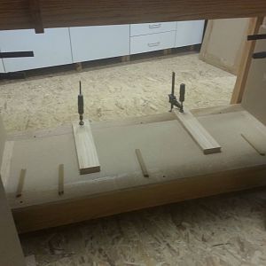 tool cabinet under workbench