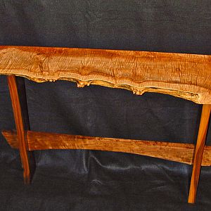 Fiddleback Maple & Walnut Sofa Table
