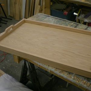 Large tray for Coffee Table top over two upolstered cubes.