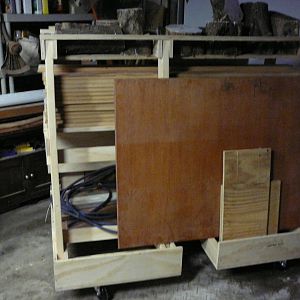 Rolling rack sheet goods side