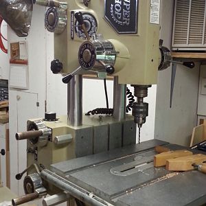 Smithy SuperShop in vertical drill-press configuration