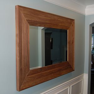 Walnut framed mirror