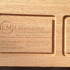 CNC Engraved Biz Cards - Test