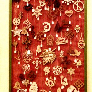 Display of ornaments at Winter Farmer's Market