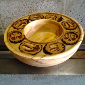 sliced walnut inlay