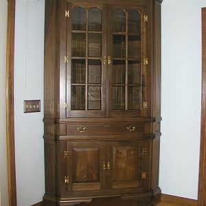 walnut corner cupboard
