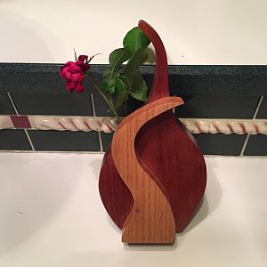 Tigerwood and Red Oak Vase