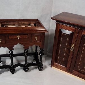 William & Mary Spice Box on frame (separated)
