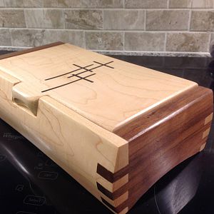 Box with cross inlays
