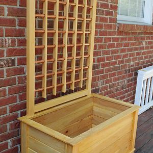 Planter with copper tubing trellis