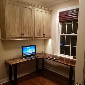 Cabinet over desk