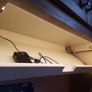 Drop down tablet storage