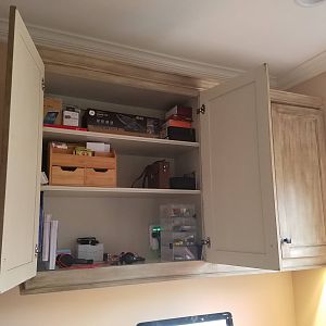 Cabinet over desk