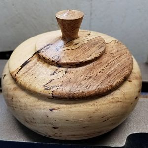 Pecan lidded bowl