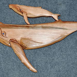 Humpback Whale and Calf Intarsia