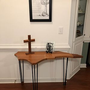 Reclaimed Mahogany Door - Sofa Table Project