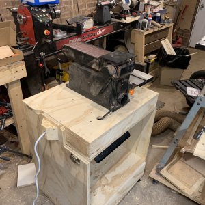Sander mounted on flip side