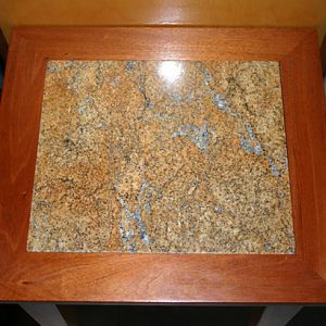 mahogany and granite table