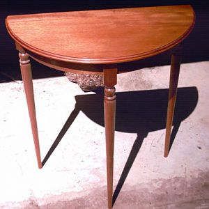 mahogany half round table