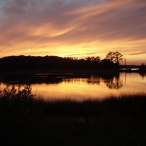 Sunset over fishing hole