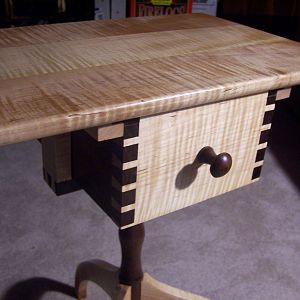 Sewing Table in Quilted Maple by Joe Scharle