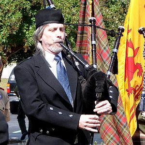 Bagpiper in action