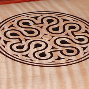 Curly maple jewelry box-close up of inlay