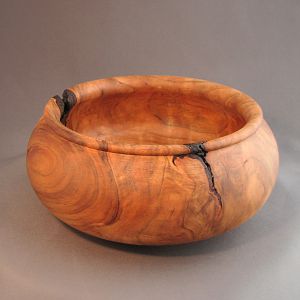 Cherry bowl w/bark inclusions