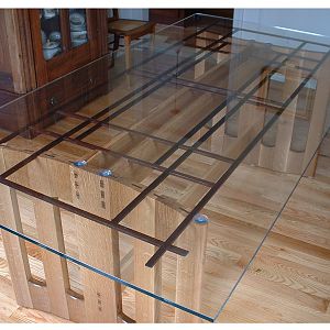 Glass top dining table