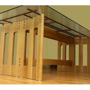 Glass top dining table
