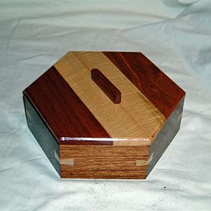 Rosewood and Walnut box-d