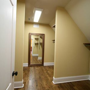 Hidden office door in walnut