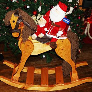 Rocking horse with santa