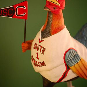 USC Booster Rooster wood carving LeftShldr