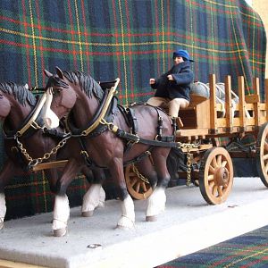 Wagon team with draft harness