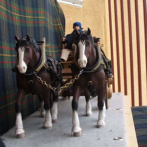 Wagon team with draft harness