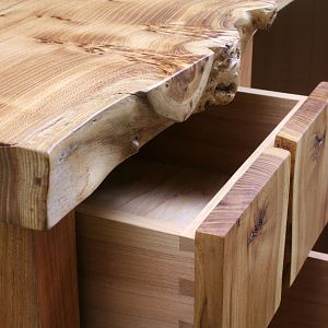 Elm and Cherry Desk Closeup